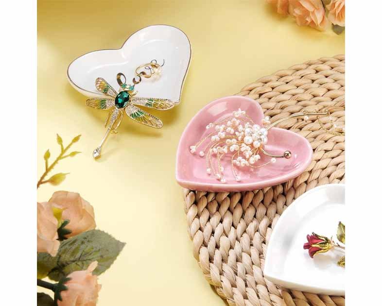 Pink Heart Jewelry Tray