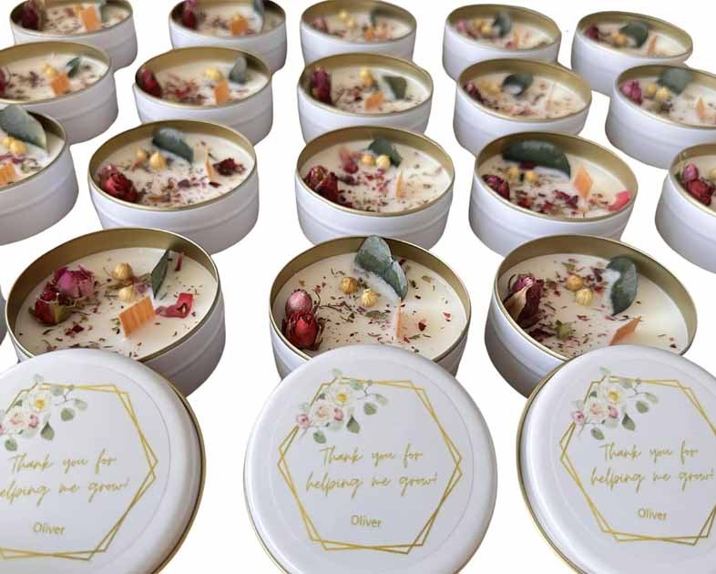 Personalized Wedding Candle Favors for Guests